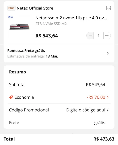 Imagem na descrição da promoção