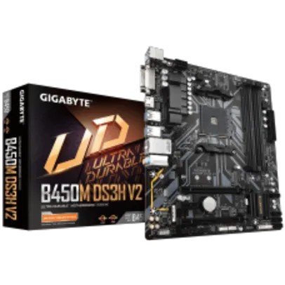 Placa Mãe Gigabyte B450M DS3H V2, Chipset B450, AMD AM4, mATX, DDR4