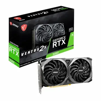 Placa de Vídeo RTX 3060 Ventus 2X MSI NVIDIA GeForce 12GB GDDR6 - DLSS, Ray Tracing - RTX 3060 Ventus 2X 12G OC