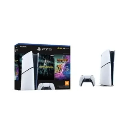 Console PlayStation 5 Slim, Edição Digital, Branco + 2 Jogos - 1000038914