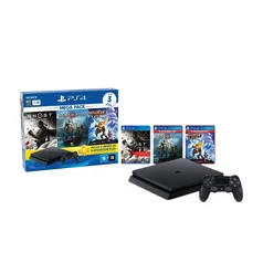 Console Playstation 4 Hits 1tb Bundle 18 - Games God Of War + Ratchet And Clank + Ghost Of Tsushima