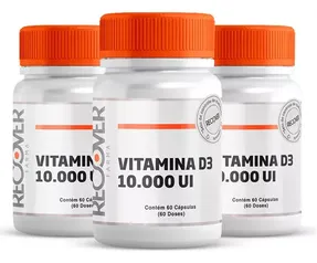 Kit 3x Vitamina D3 10.000 Ui 60 Cápsulas - Recover Farma Sabor Without Flavor