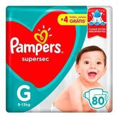 Fralda Pampers Supersec G - 80 Unidades