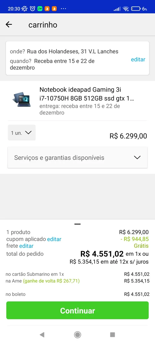 Imagem na descrição da promoção