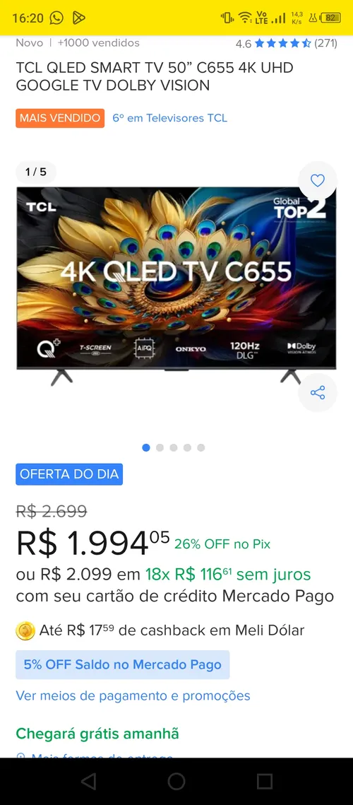 Imagem na descrição da promoção