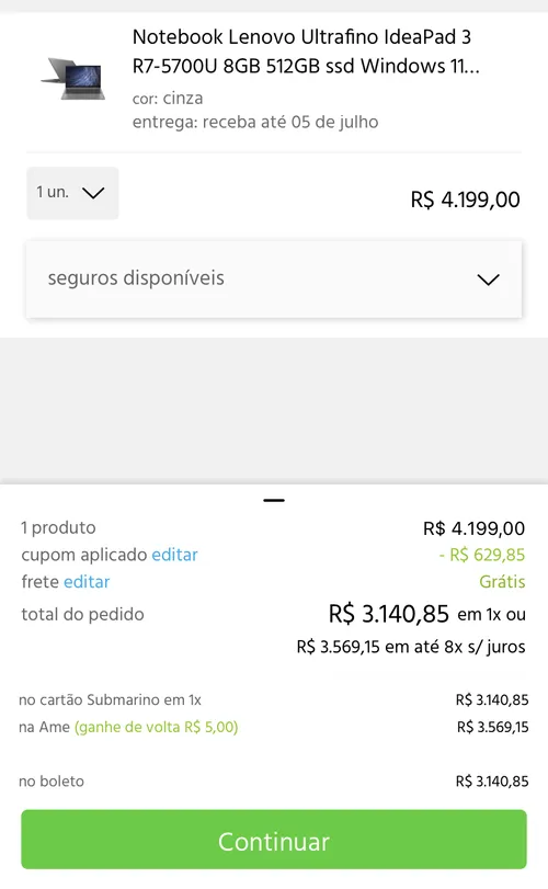 Imagem na descrição da promoção