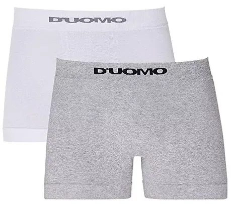 Kit 2 Cuecas Boxer Algodão Duomo - Cinza E Branco, M