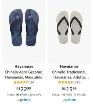 [PRIME] Até 40% OFF em Chinelos e Alpargatas Havaianas