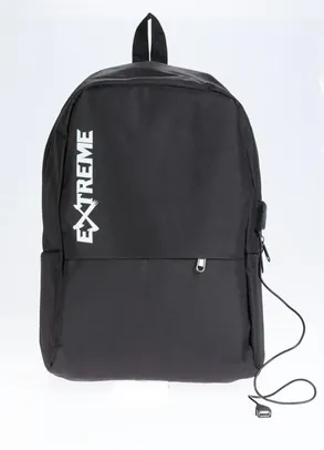 Queima Estoque - Mochila Preta com Entrada Usb e Cabo 60 cm