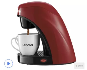 Cafeteira Elétrica Lenoxx PCA 031 Preta e Vermelha - 2 Xícaras