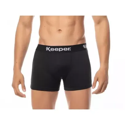 Cueca Boxer Microfibra Masculina Keeper Básica Box Preta