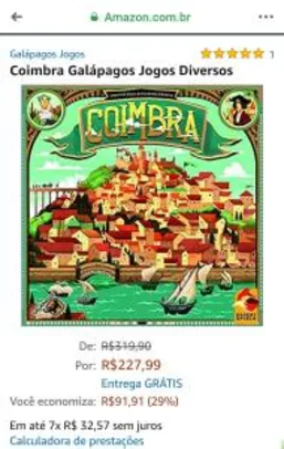 Coimbra Board Game - R$228