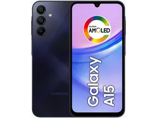 Smartphone Samsung Galaxy A15 6,5 256GB Azul Escuro 4G 8GB RAM Câm. Tripla 50MP + Selfie 13MP