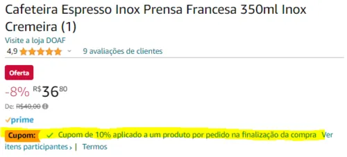 Imagem na descrição da promoção