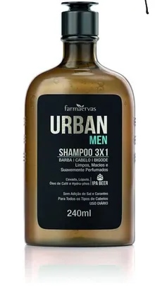 [leve 3 e pague 2] Shampoo Urban Men IPA 3X1, Urban, Incolor, 240 Ml | R$13