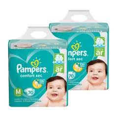 KIT  de Fraldas Pampers Confort Sec com 144 unidades