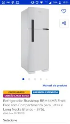 Refrigerador Brastemp BRM44HB Frost Free 375L | R$2240