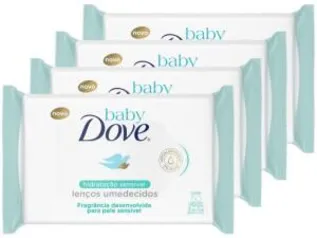 Lenço Umedecido Dove Baby - Hidratação Sensível 50 Unidades Cada 4 Pacotes | R$22