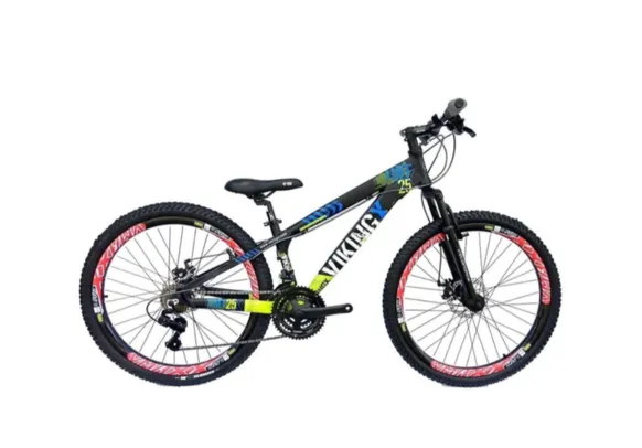 Bicicleta Aro 26 Viking TuffX25 Freeride 21V Preto Amarelo