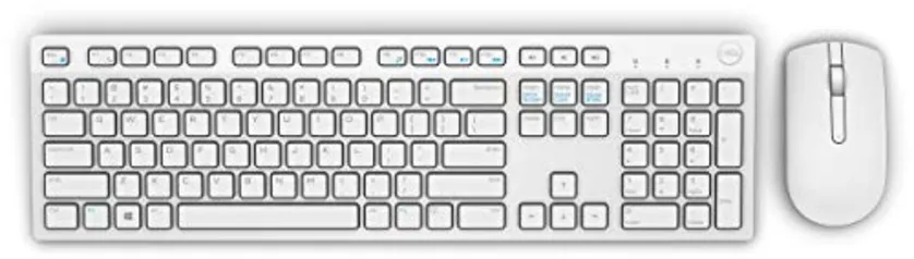 Teclado e Mouse Wireless Dell Branco | R$ 161