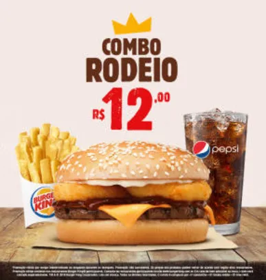 Combo Rodeio no Burger King - R$12