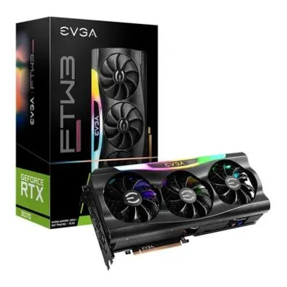 KaBuM! - Placa de Vídeo EVGA NVIDIA GeForce RTX 3070 FTW3 Ultra Gaming, 8GB GDDR6, iCX3 Technology, ARGB LED, LHR, DLSS, Ray Tracing - 08G-P5-3767-KL