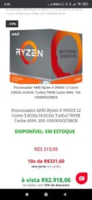 Processador AMD Ryzen 9 3900X