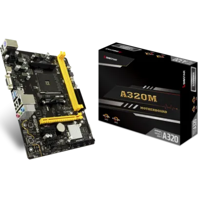 Placa Mãe Biostar A320MH, Chipset A320, AMD AM4, mATX, DDR4