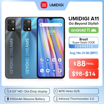 Smartphone UMIDIGI A11 | R$486