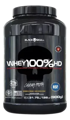 Suplemento Black Skull Caveira Preta Proteína de Whey 100% HD sabor cookies & cream x 900g - pó