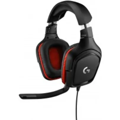 Headset Gamer Logitech G332, Estéreo, Preto/Vermelho, 981-000755