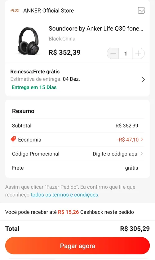 Imagem na descrição da promoção