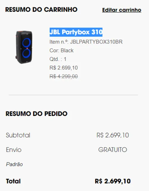 Imagem na descrição da promoção