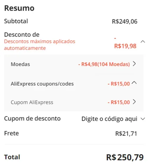 Imagem na descrição da promoção