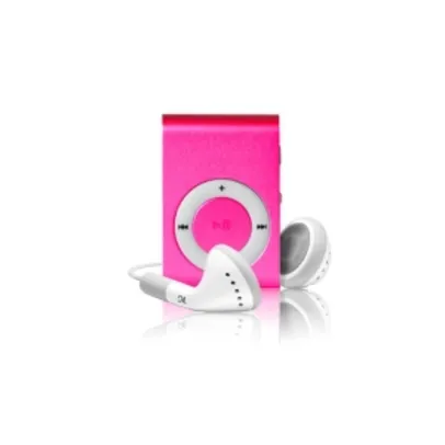 MP3 Player com Rádio FM e clipe para fixação - MW9 Pink - R$ 17,99