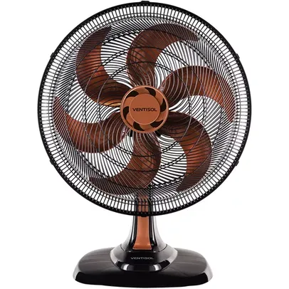 Ventilador de Mesa Ventisol Turbo Premium 50cm 6 Pás 3 Velocidades 135W - Bronze/Preto - 110 Volts