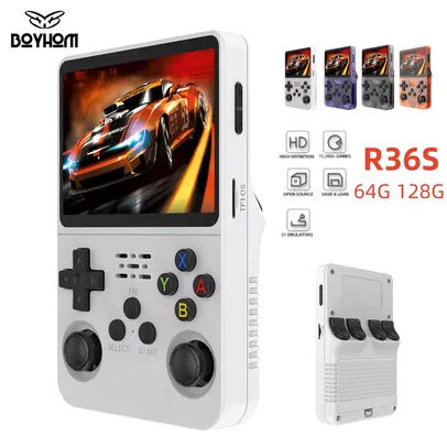 [R$125,87 Moedas]Open Source R36S Retro Handheld Video Game Console, Sistema Linux, 3.5 Polegada Tela IPS, Leitor de Bolso Portátil, Jogos 128 GB