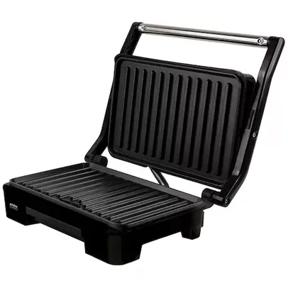 Grill Elétrico Mallory Asteria Compact com Placas Ajustáveis - Preto/Inox