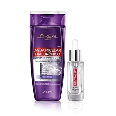 (REC + Cupom) Kit Sérum Preenchedor Anti idade L'Oréal Paris Revitalift + Água Micelar Hialurônico