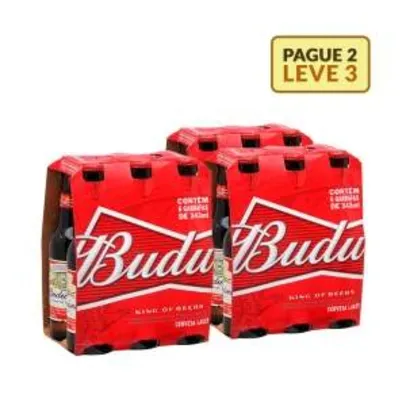 [Emporio da Cerveja] Kit Budweiser 343ML - Na Compra de 2, Leve 3 Caixas por R$ 38