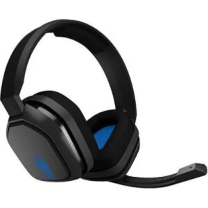 Headset Gamer PS4 /PC P2 cinza e azul Astro A10 Astro R$399