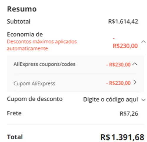 Imagem na descrição da promoção