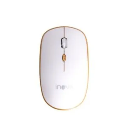 [AME 50% R$ 2,25] Mouse Óptico sem fio Inova Mou-7040 Branco c/ Ouro R$4