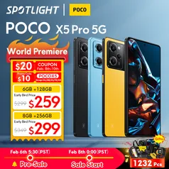 Smartphone POCO X5 Pro 5G Global Version 128GB/256GB Snapdragon 778