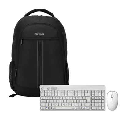 [AME R$ 191] Mochila Targus City 15.6" e Teclado e Mouse Sem Fio 2.4 ghz Rapoo - RA0040K