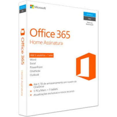 Office 365 Home 5 Licenças - 1 ano