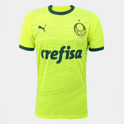 Camisa Palmeiras III 23/24 s/n° Jogador Puma Masculina - Amarelo Fluorescente