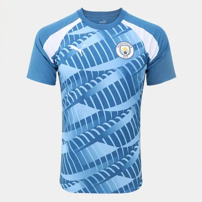 Camisa Manchester City 23/24 s/nº Pré-Jogo Puma Masculina (Tam P ao EGG)