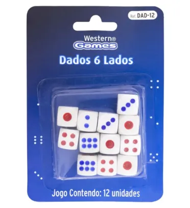 Dados 6 Lados 12 Peças, Western, Multicor