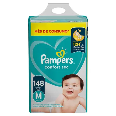 [Regional]Fralda Descartável Infantil Pampers Confort Sec M 148 Unidades